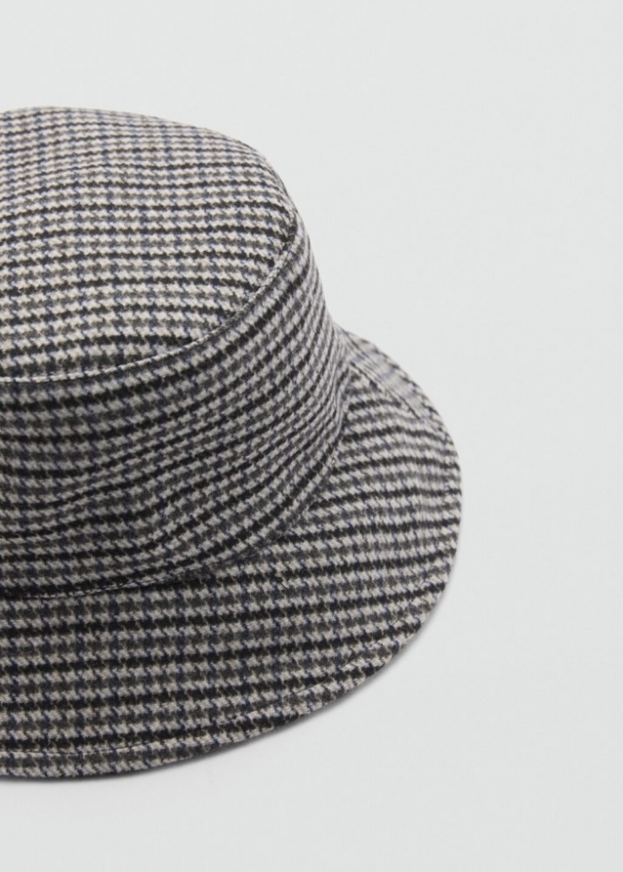 Mango Gorro bucket pata de gallo - Gris