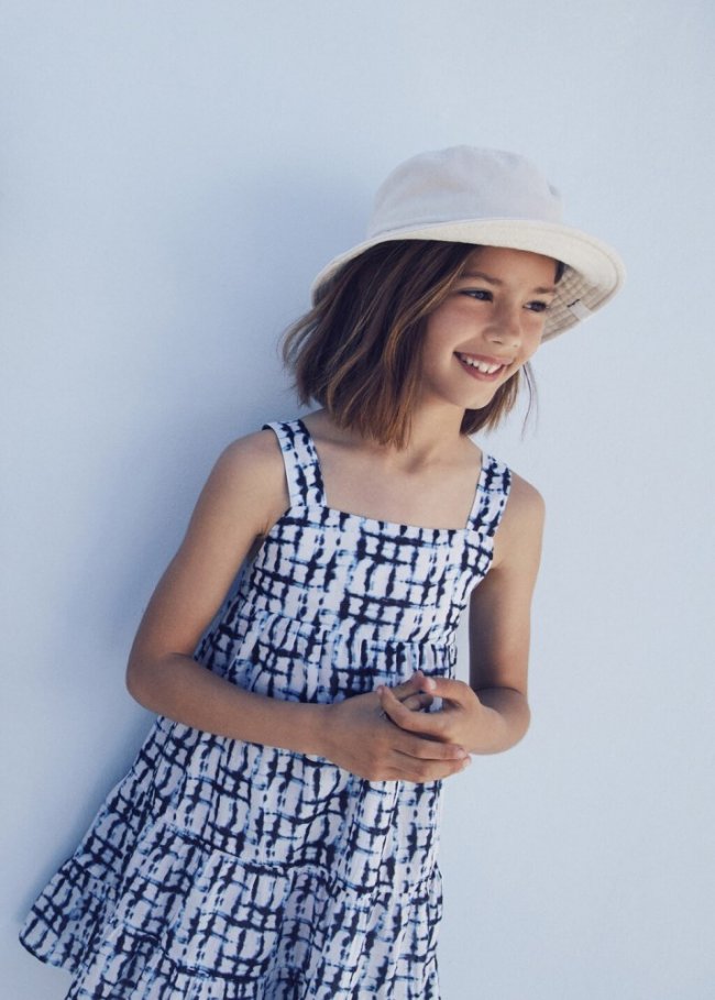 Mango Vestido estampado tie dye - Azul