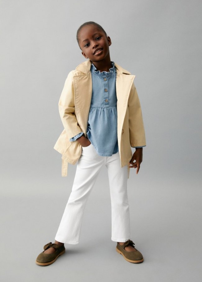 Mango Jeans flare botones - Blanco