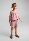 Mango Blusa algodón bordados - Rosa