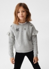 Mango Sudadera estampada volantes - Gris medio vigoré