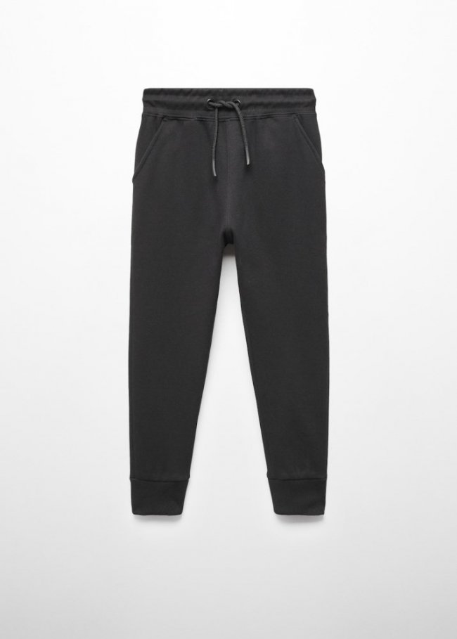 Mango Pantalón jogger felpa - Negro