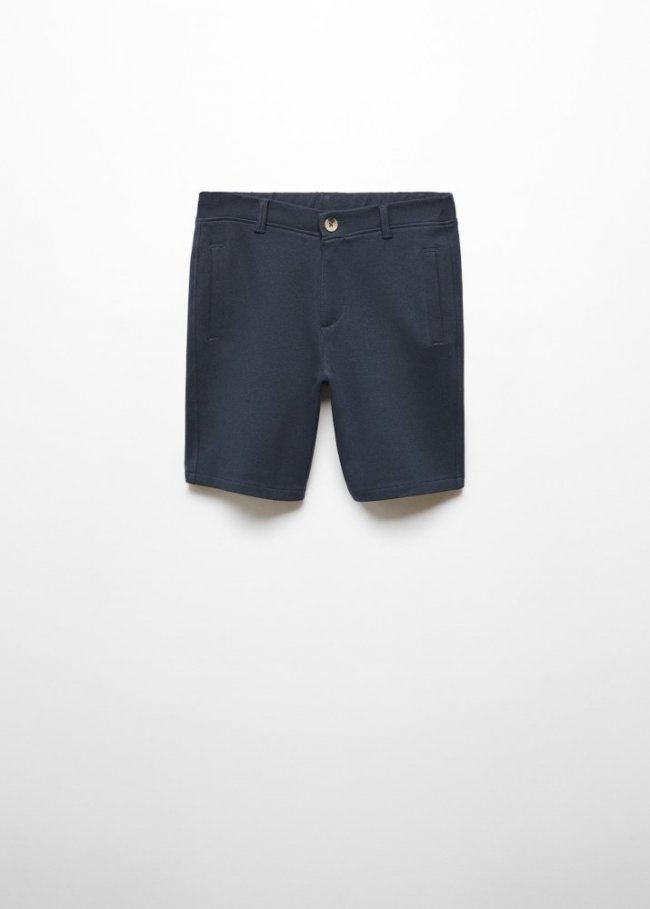 Mango Bermudas slim fit chino algodón - Azul marino oscuro