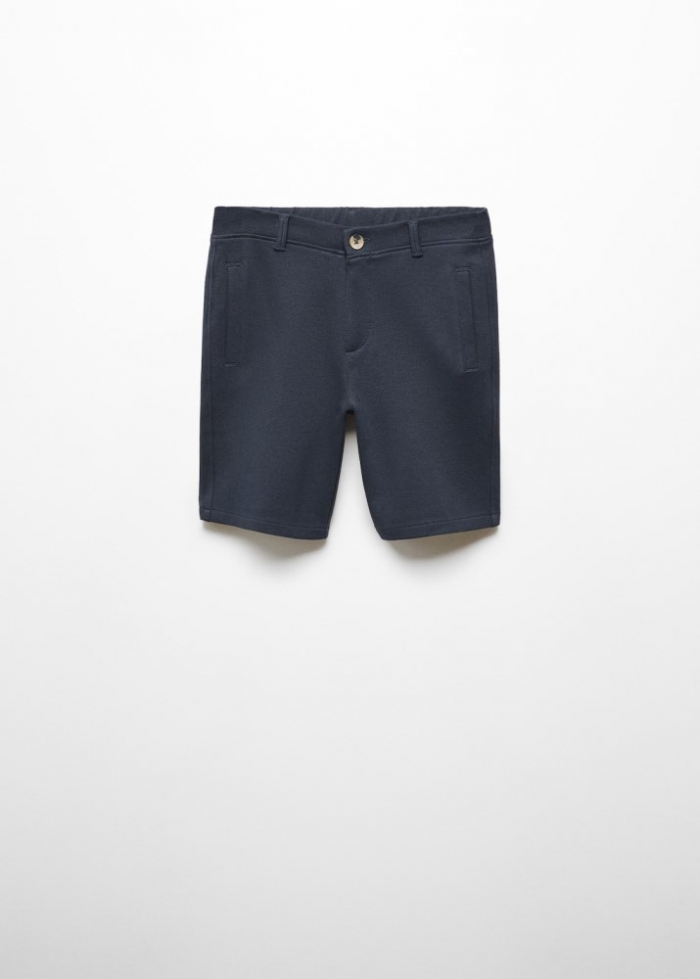 Mango Bermudas slim fit chino algodón - Azul marino oscuro