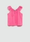 Mango Camiseta tirantes volante - Fucsia