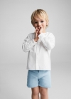 Mango Camisa cuello mao - Blanco