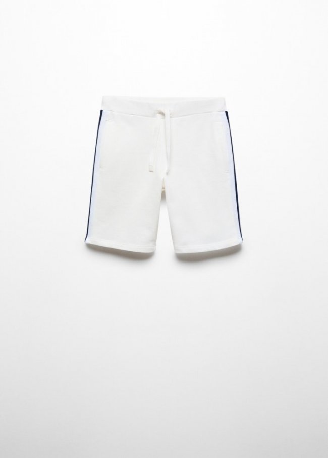 Mango Bermudas cintura elástica - Blanco roto