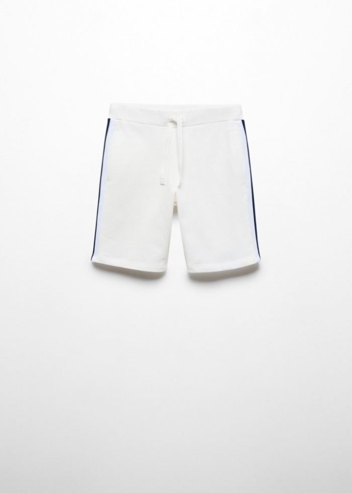 Mango Bermudas cintura elástica - Blanco roto
