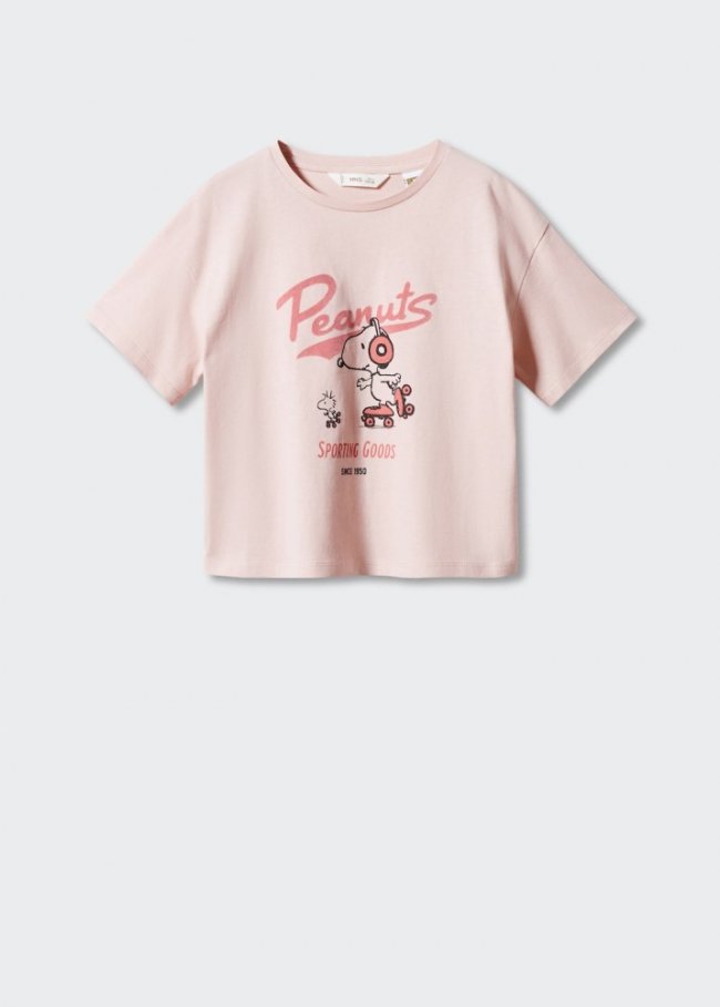 Mango Camiseta estampada Snoopy - Rosa claro