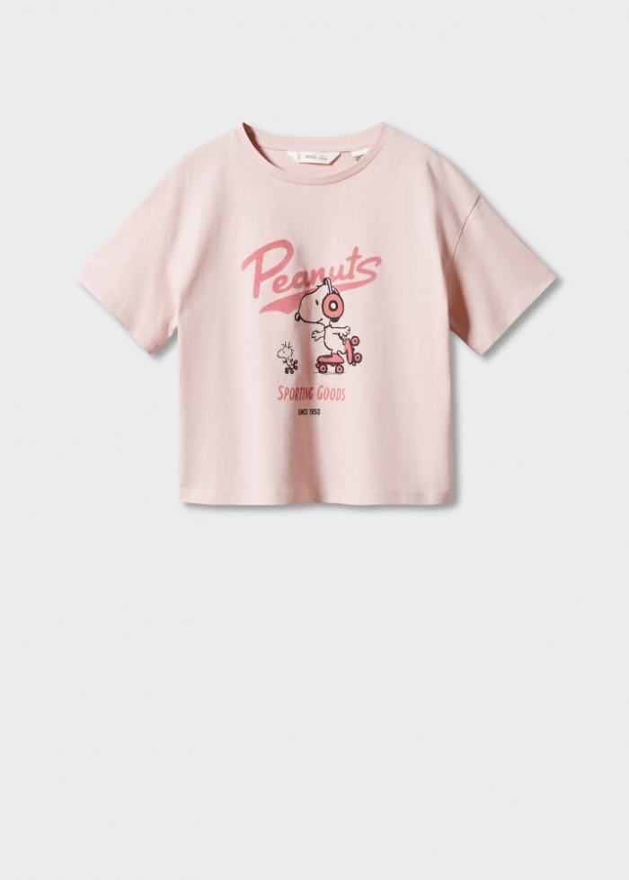 Mango Camiseta estampada Snoopy - Rosa claro