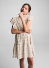 Mango Vestido paisley volantes - Blanco roto