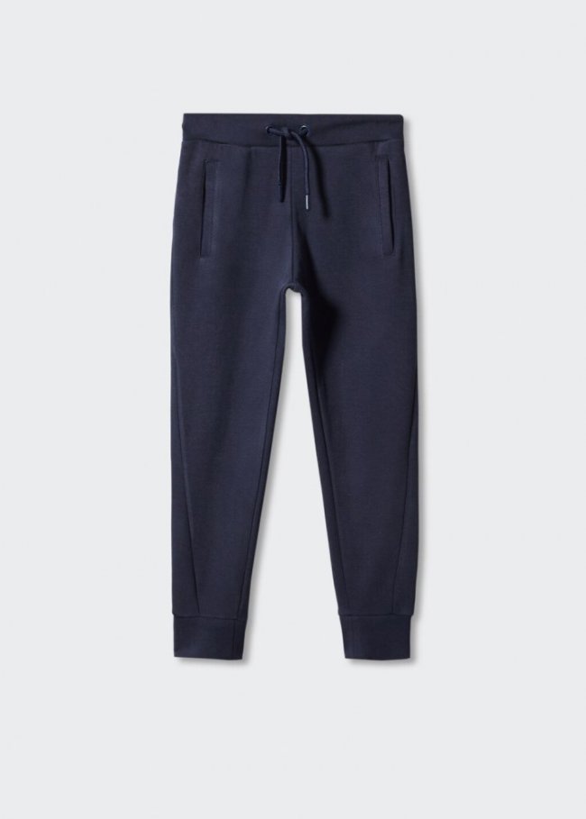 Mango Pantalón jogger algodón - Azul marino oscuro