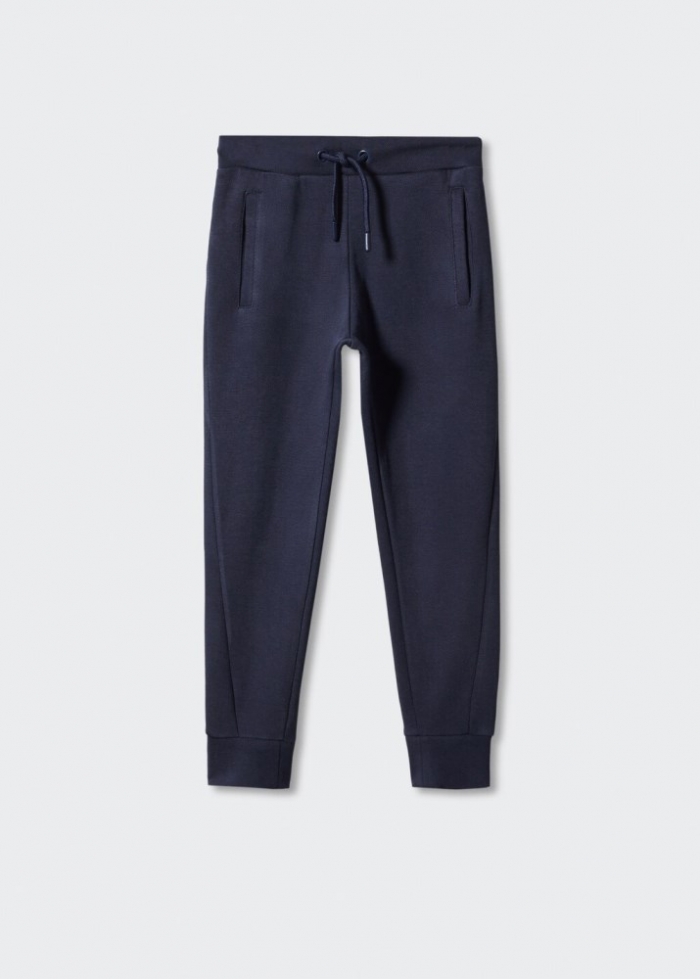 Mango Pantalón jogger algodón - Azul marino oscuro