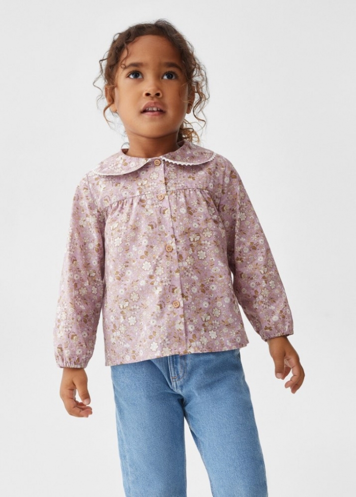Mango Blusa estampado flores - Lavanda