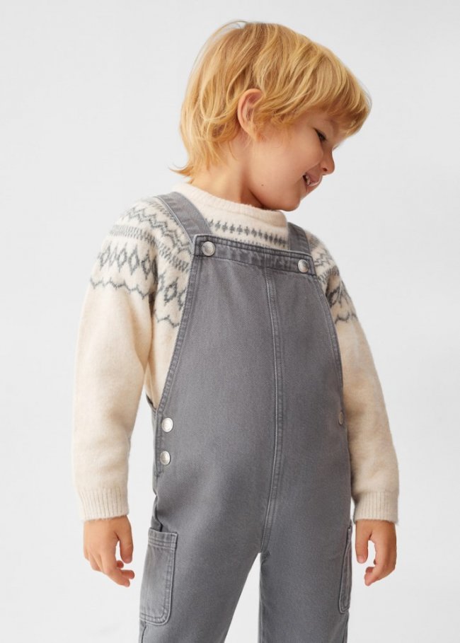 Mango Peto vaquero forrado - Gris antracita