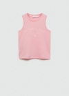 Mango Camiseta tirantes estampada - Rosa