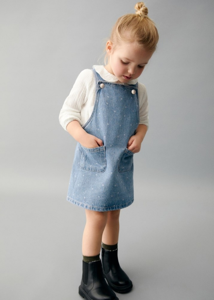 Mango Pichi denim lunares - Azul claro