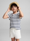 Mango Short algodón cintura elástica - Blanco roto