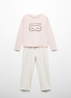 Mango Pijama largo estampado - Rosa