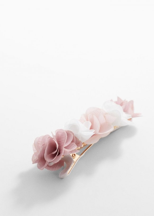 Mango Pasador de pelo flores - Rosa palo
