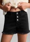 Mango Shorts vaqueros botones - Denim negro