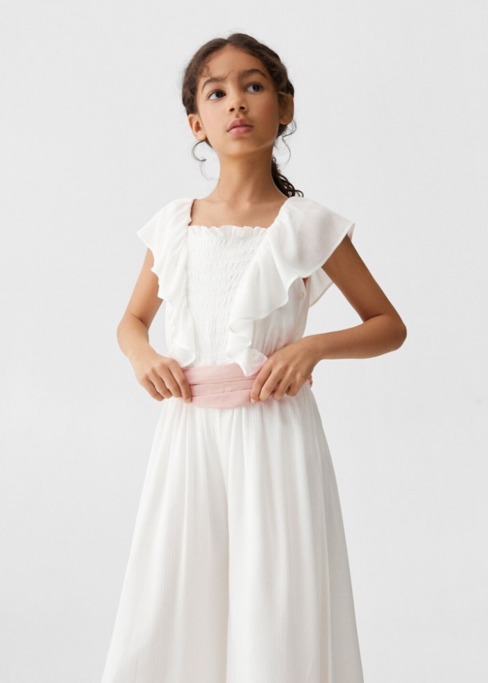 Mango Mono detalle volantes - Blanco