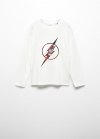 Mango Camiseta algodón superhéroe - Blanco roto