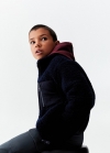 Mango Chaqueta borreguito - Azul marino oscuro