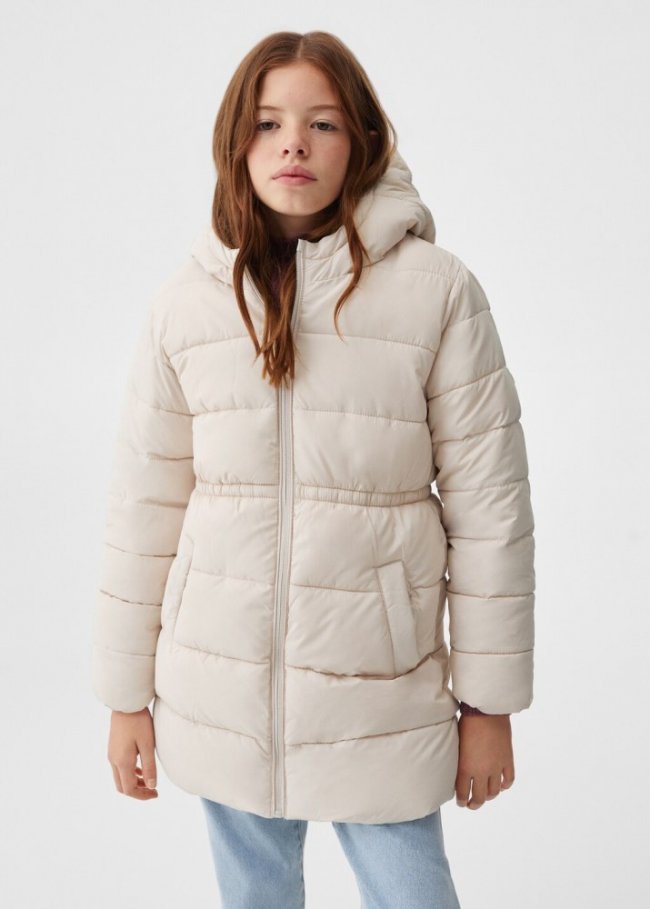 Mango Anorak largo acolchado - Crudo