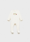 Mango Pijama body navideño - Blanco roto