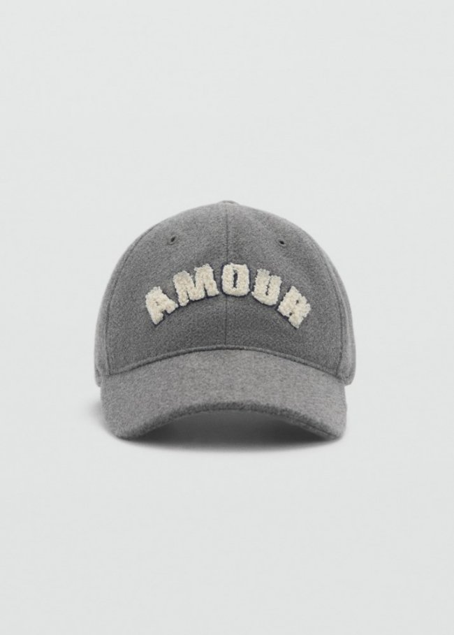Mango Gorra detalle borreguito - Gris
