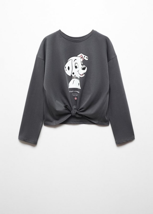 Mango Camiseta 101 Dálmatas algodón orgánico - Gris antracita