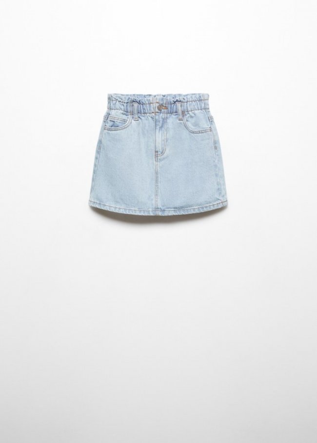 Mango Falda denim paperbag - Azul claro