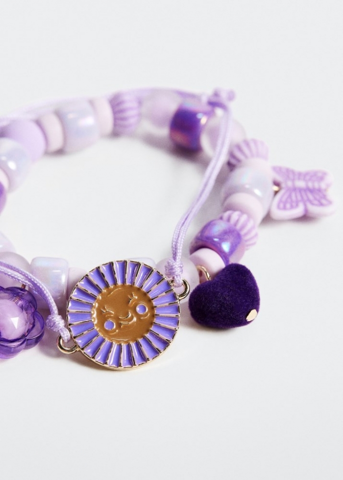 Mango Set pulseras abalorios - Lila