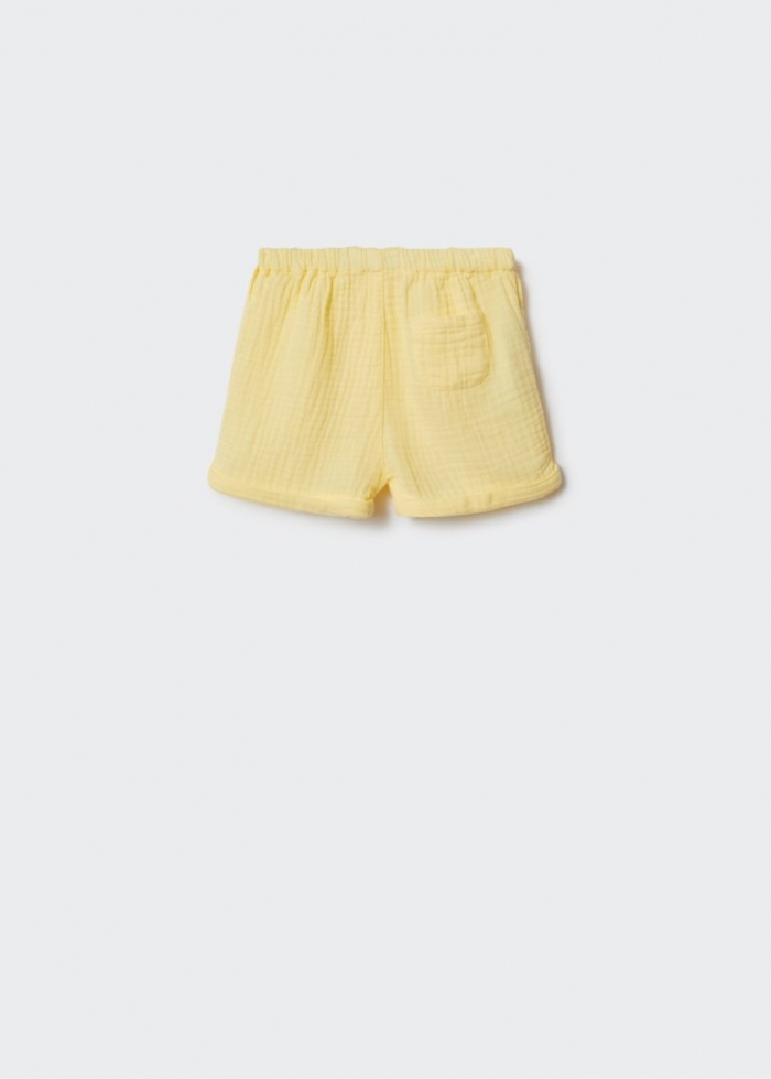 Mango Short algodón - Amarillo pastel