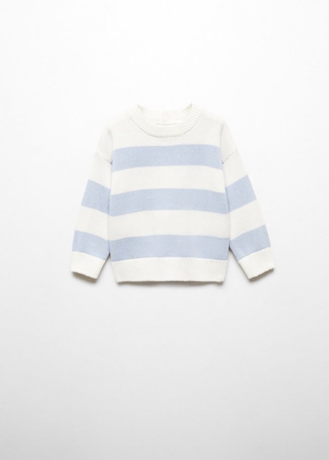 Mango Jersey rayas algodón - Azul celeste