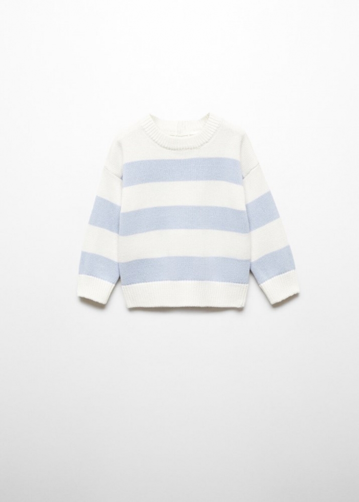 Mango Jersey rayas algodón - Azul celeste