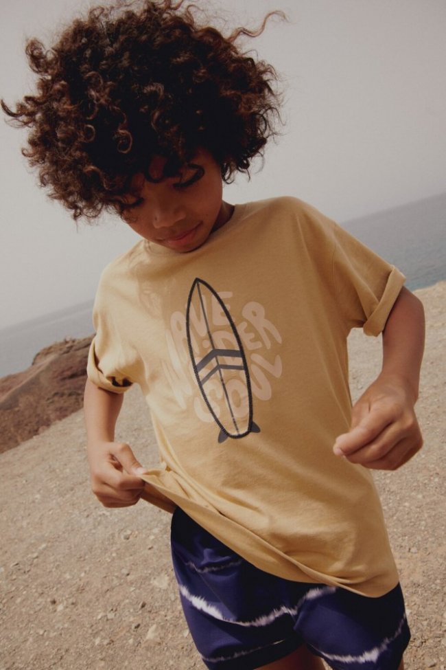 Mango Camiseta estampado relieve - Beige