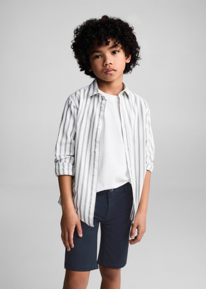 Mango Bermudas slim fit chino algodón - Azul marino oscuro