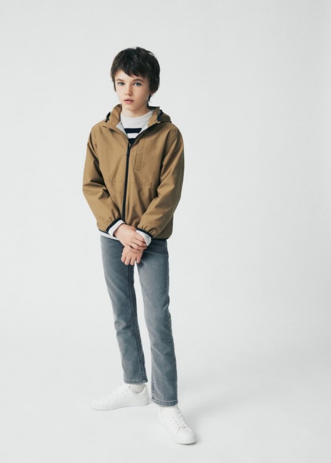 Mango Parka impermeable capucha - Marrón tabaco