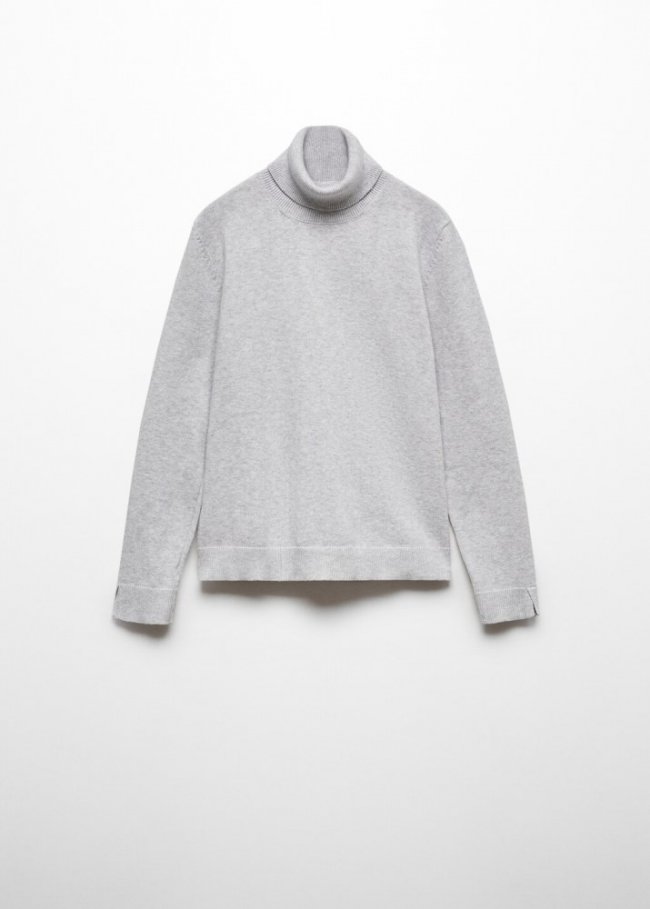 Mango Jersey cuello alto - Gris claro vigoré
