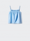 Mango Camiseta algodón tirantes - Azul