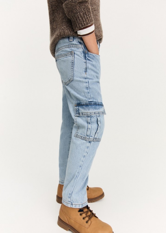 Mango Jeans cargo bolsillos - Azul claro