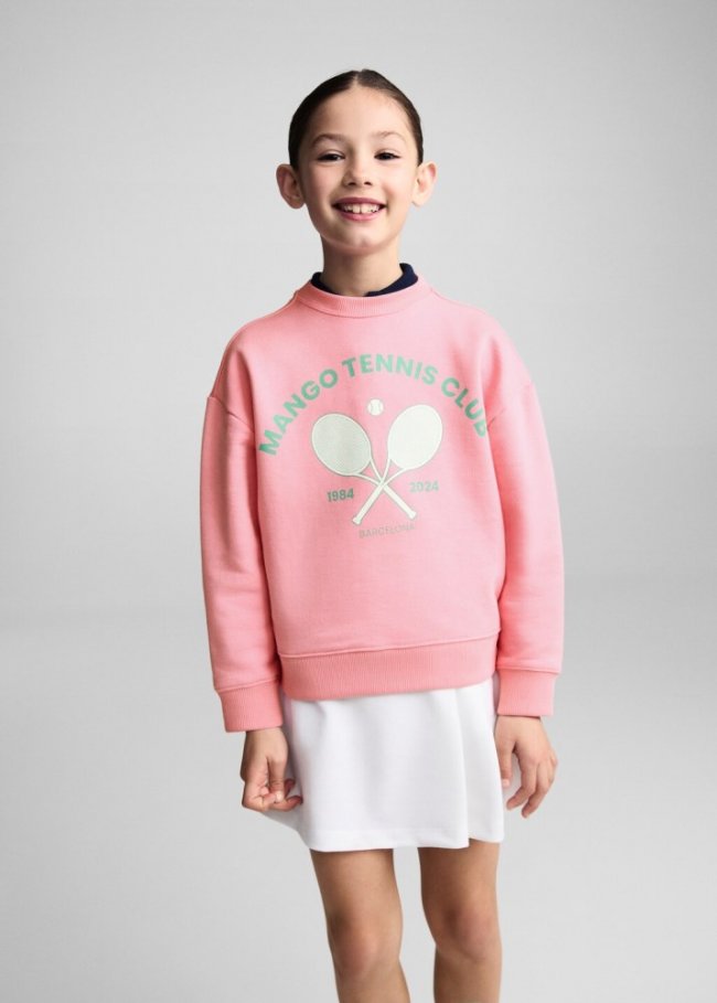 Mango Sudadera mensaje estampado - Rosa fluor