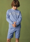 Mango Sudadera algodón estampada - Azul