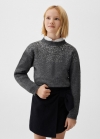 Mango Jersey punto lentejuelas - Gris antracita