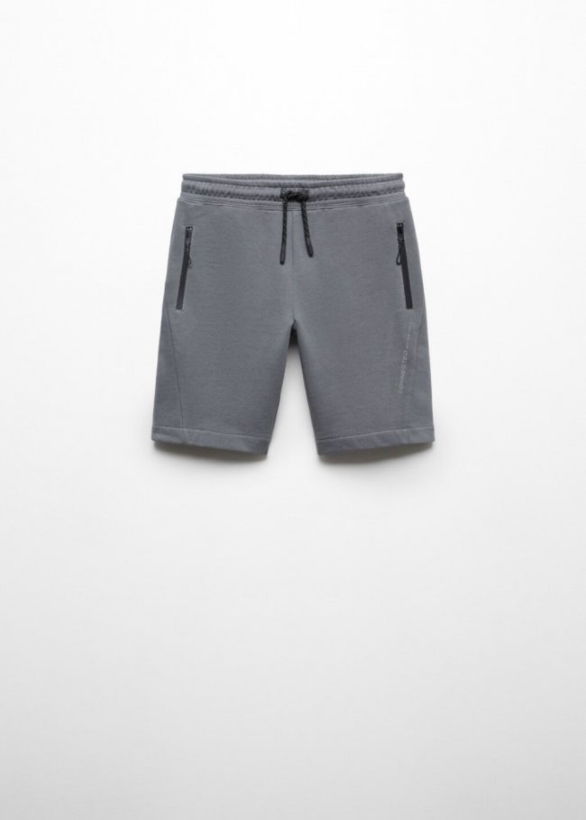 Mango Bermudas cintura elástica - Gris antracita