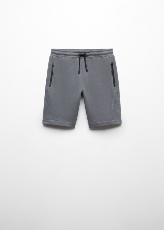 Mango Bermudas cintura elástica - Gris antracita