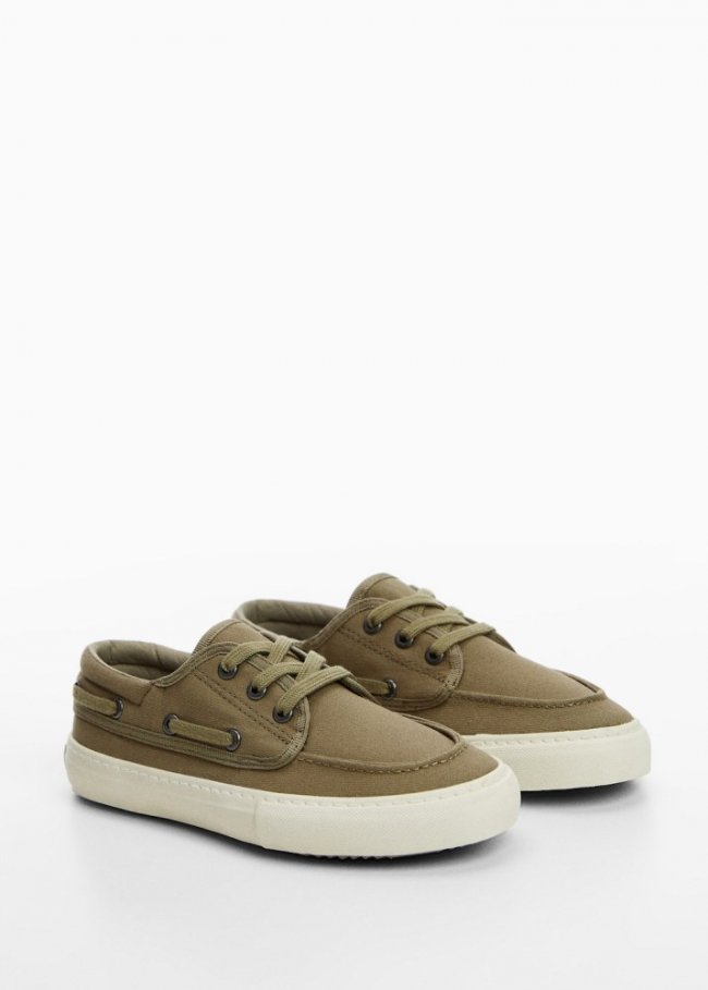 Mango Deportiva náutico cordones - Khaki