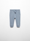 Mango Pantalón jogger algodón - Azul
